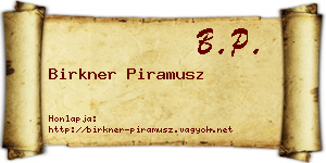 Birkner Piramusz névjegykártya